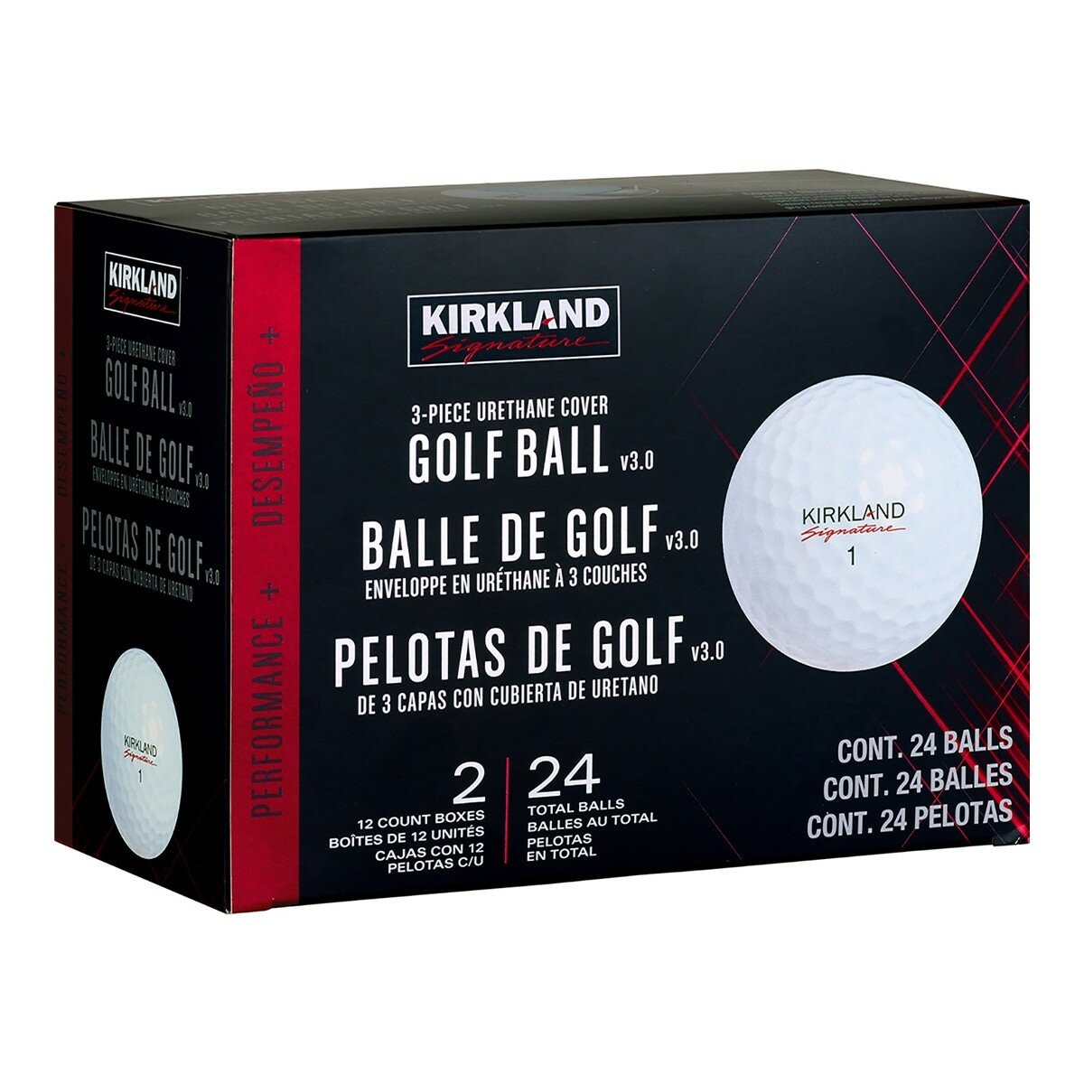 科克蘭 高爾夫三層球24入 白球