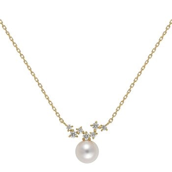 Tokyo Pearl 0.09克拉 18K黃K金 5.5公釐 - 6.0公釐 南海白珍珠項鍊