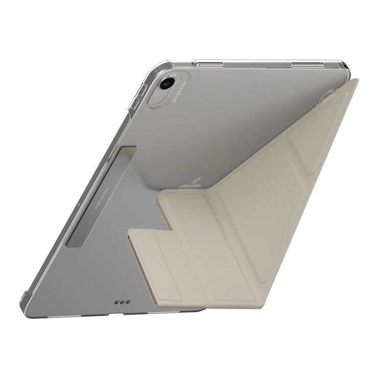 MAGEASY Facet 全方位支架透明背蓋保護套 適用於 2024 iPad Air 11吋 2025 M3 / 2024 M2 星光白