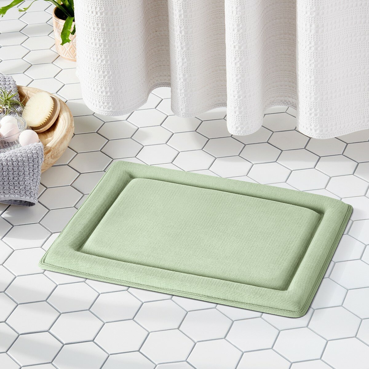 Town & Country 記憶棉浴室地墊 2入組 45公分 X 60公分 綠 Town & Country 記憶棉浴室地墊 2入組 45公分 X 60公分 綠