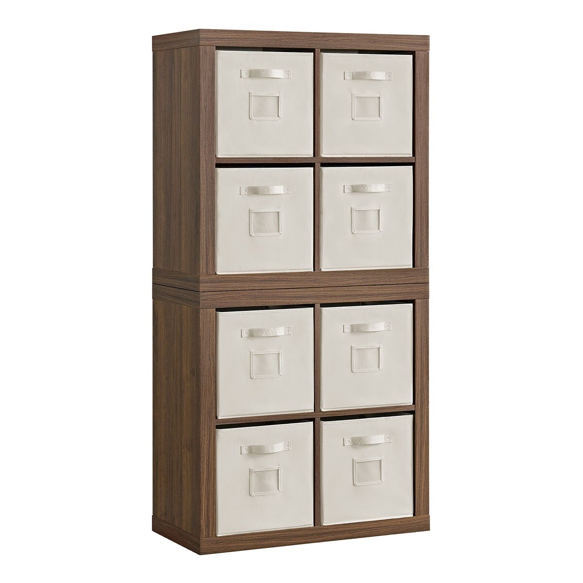 Bayside Furnishings 四格櫃2入 附8個儲物籃
