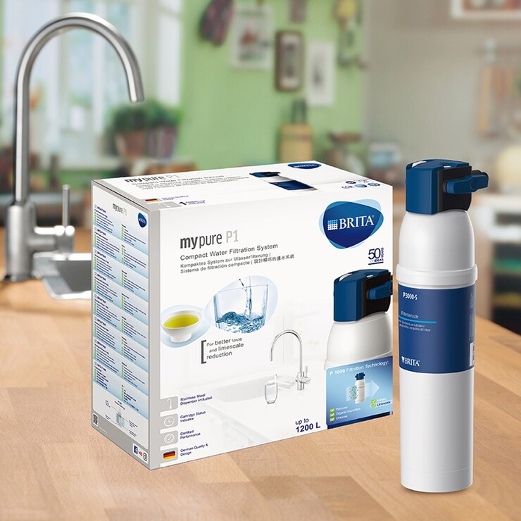 Brita mypure P3000 櫥下型硬水軟化濾水系統 ON LINE LED (含P1000濾芯一入＋P3000 濾芯一入