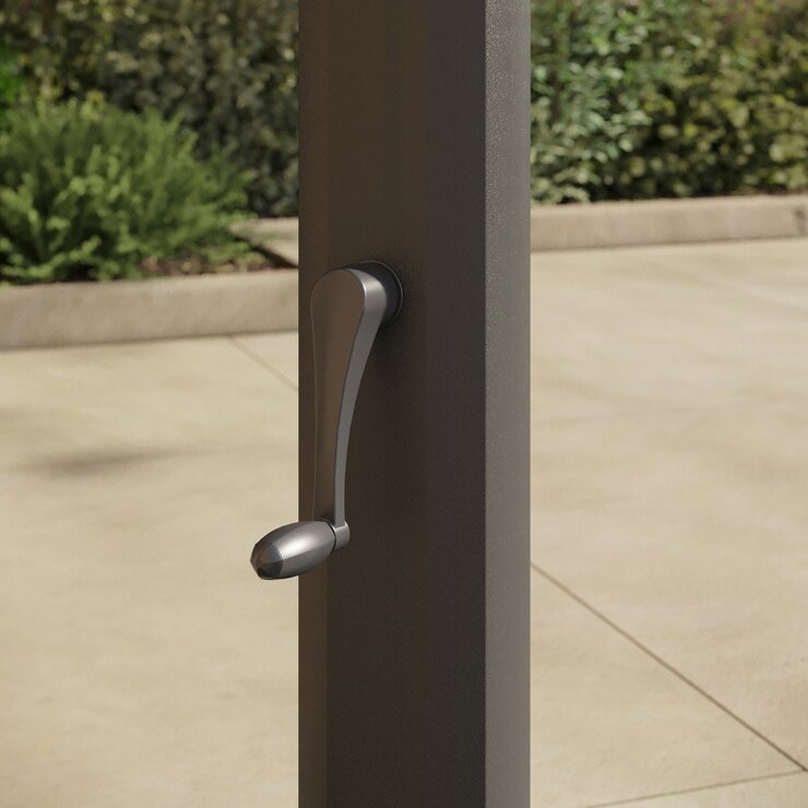 ATLeisure 10 呎戶外方形遮陽傘 附傘座 米色