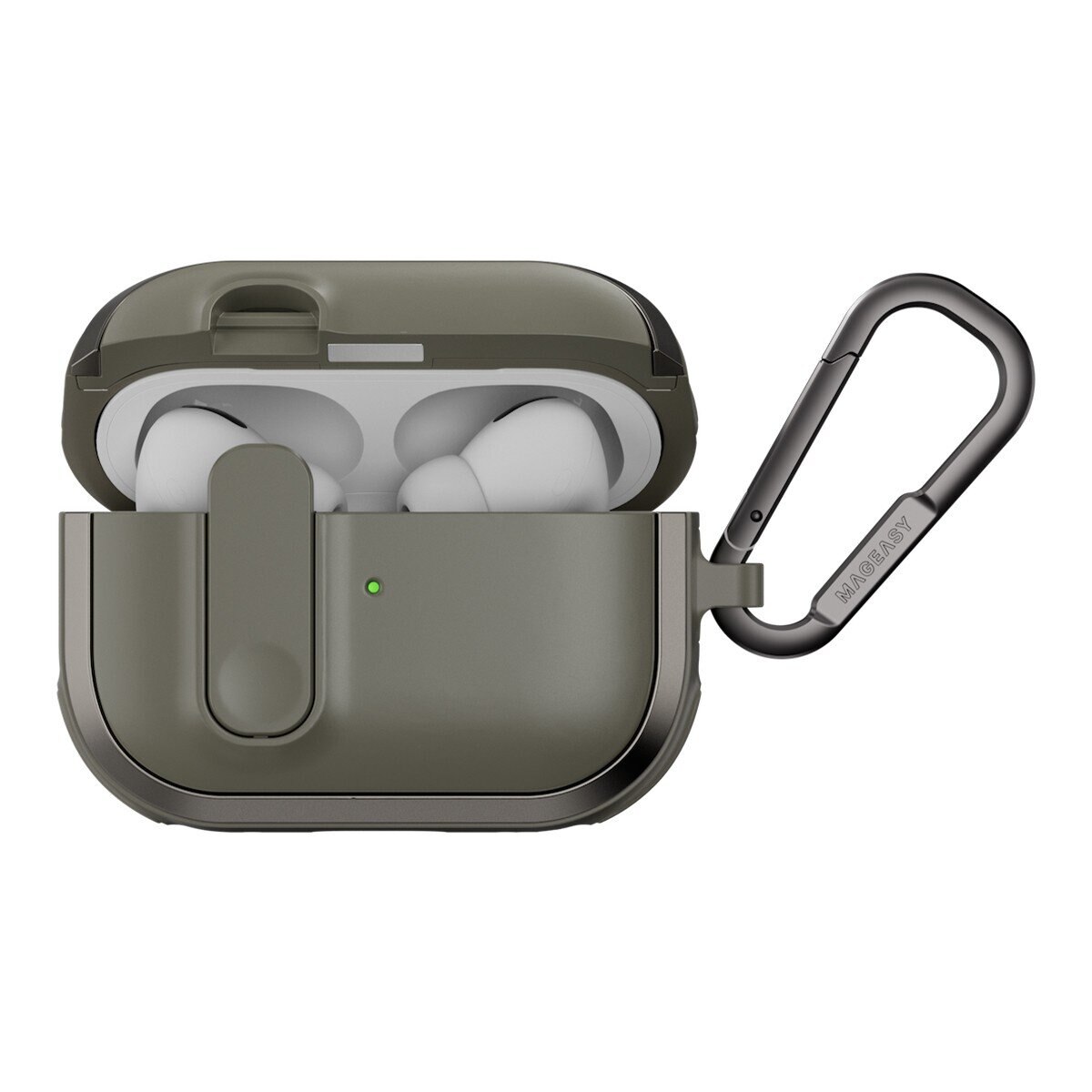 MAGEASY Odyssey 抗衝擊磁扣手繩耳機殼 AirPods Pro 1 & 2 金屬綠 MAGEASY Odyssey 抗衝擊磁扣手繩耳機殼 AirPods Pro 1 & 2 金屬綠