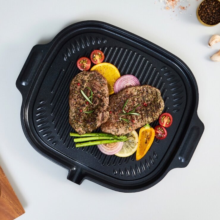 CHEFWAY 陶瓷不沾塗層萬用IH雙耳烤盤 32公分 黑