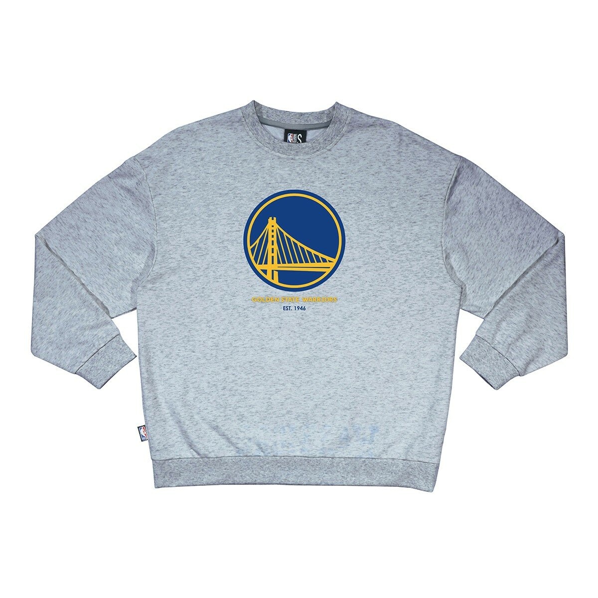 NBA 男圓領長袖上衣 灰色 金州勇士 XL