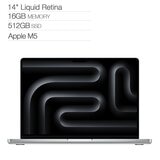 Apple 14 吋 MacBook Pro M5晶片 10核心CPU 10核心GPU 16GB 512GB SSD 銀色