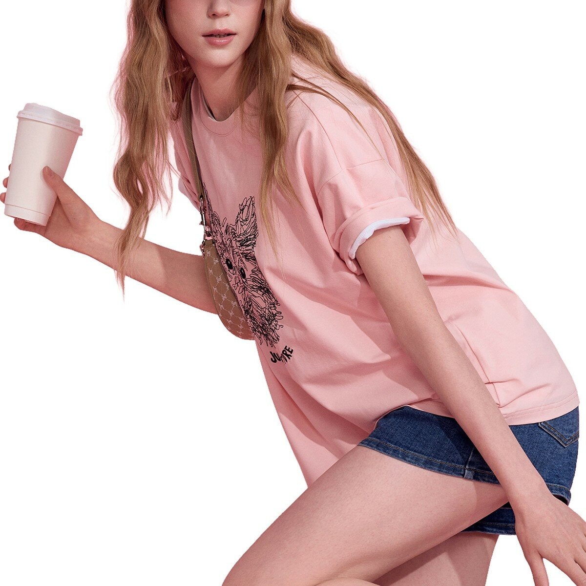 Juicy Couture 女刺繡短袖上衣 粉