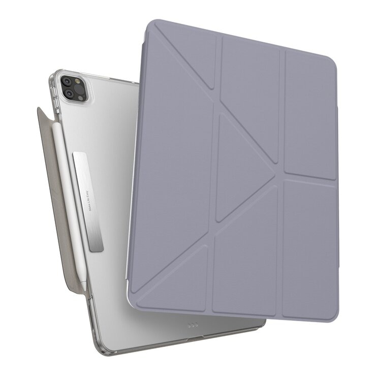 MAGEASY Facet 全方位支架透明背蓋保護套 iPad Pro 12.9吋 2022 M2 - 2018 阿拉斯加藍