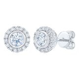 0.60克拉 14K白K金 圓形鑽石耳環 VS2/I