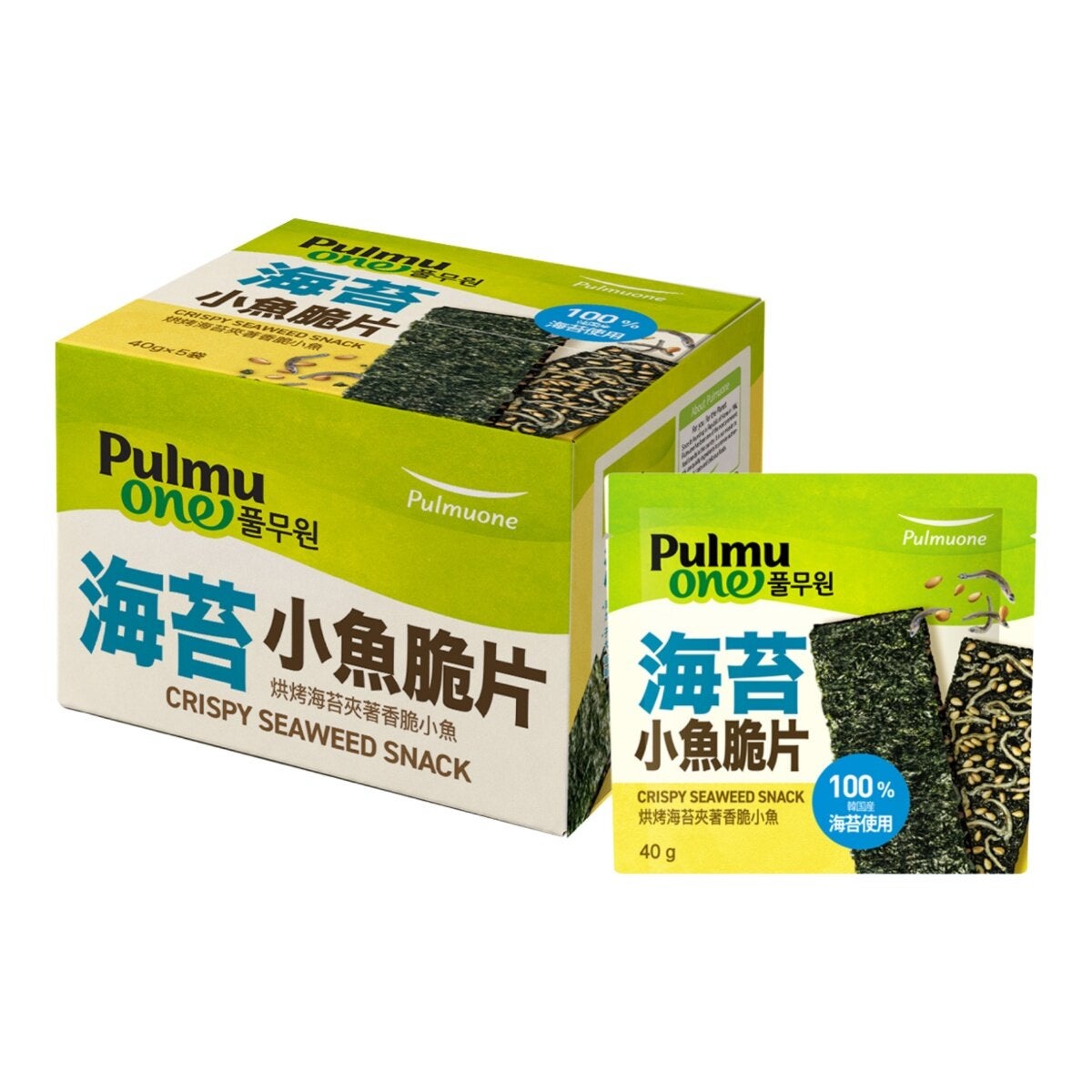 Pulmuone 芝麻小魚海苔脆片 40公克 X 5入 Pulmuone 芝麻小魚海苔脆片 40公克 X 5入