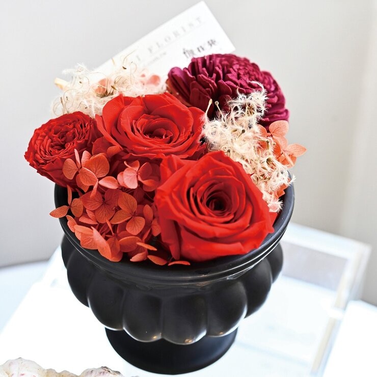 台北花苑 心動時刻 經典紅永生花