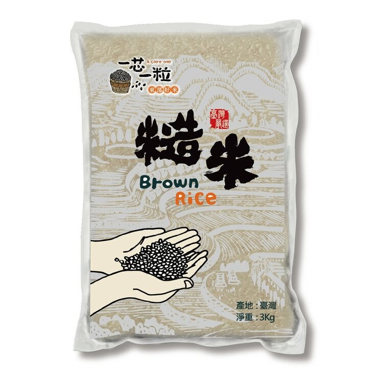 一芯一粒 CNS一等糙米 3公斤 X 3入