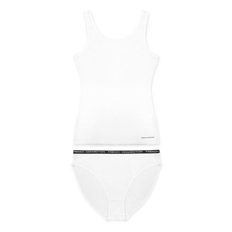 French Connection Ladies' Modal Vest & Brief Set White