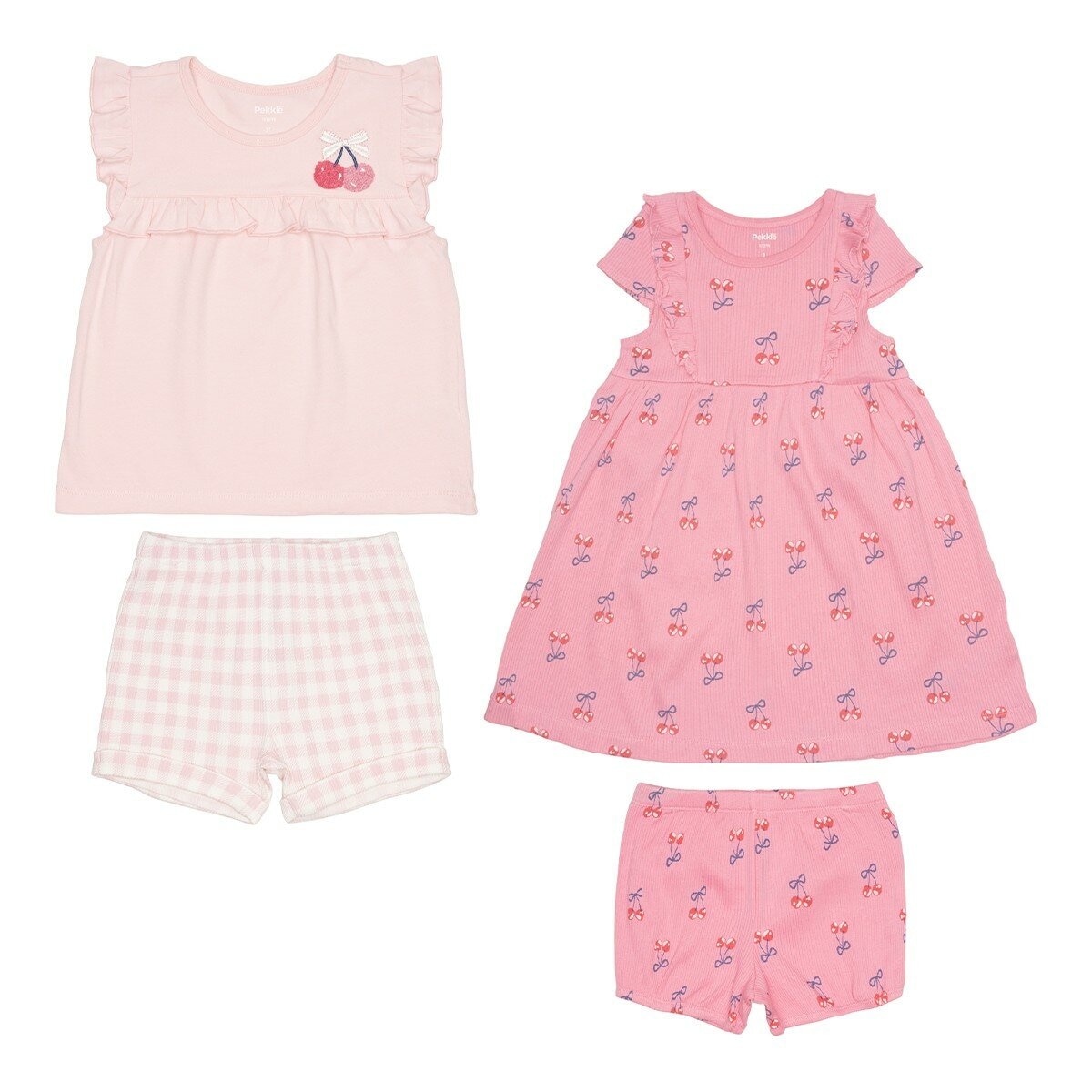 Pekkle 幼童服飾四件套組 櫻桃 5T