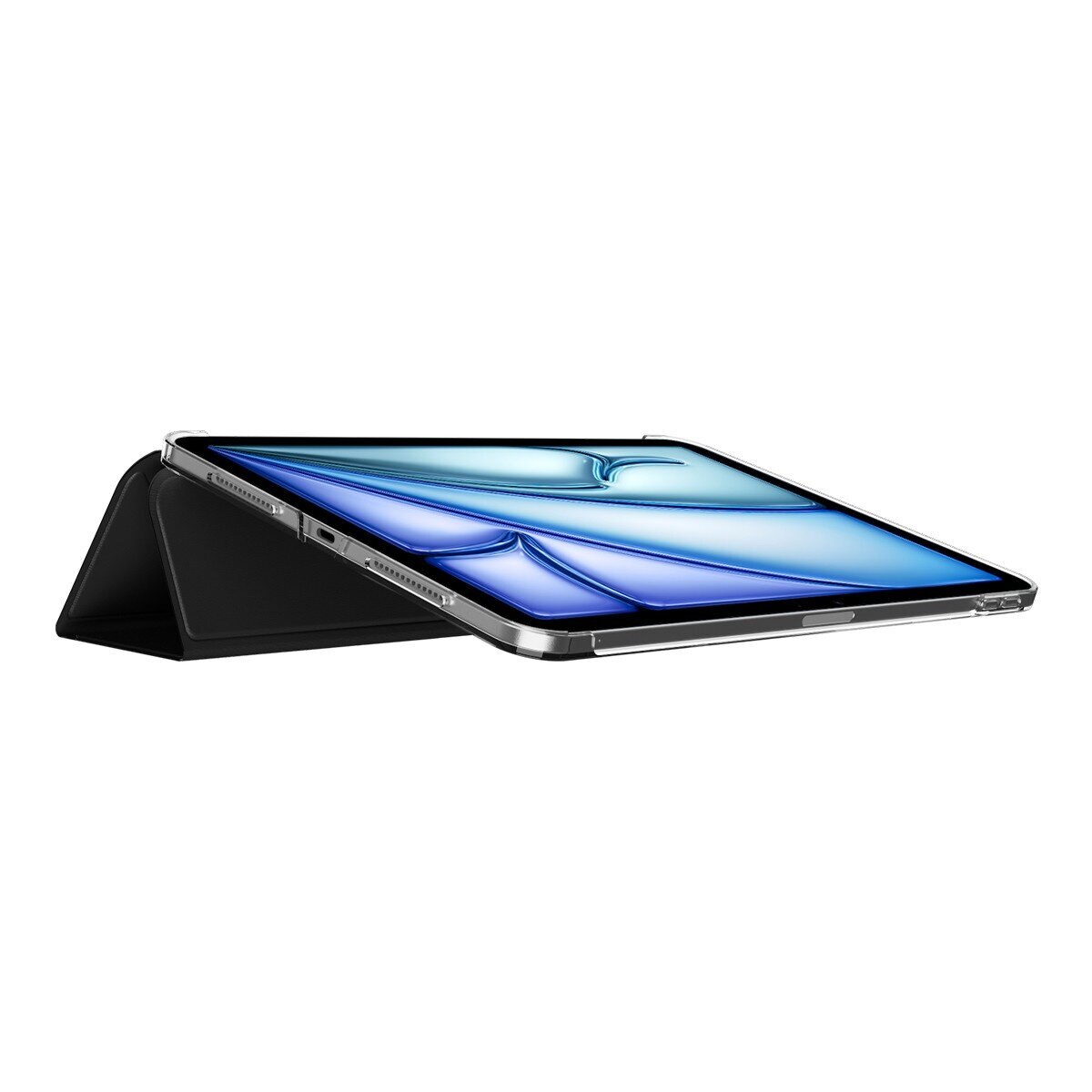 MAGEASY Facet 全方位支架透明背蓋保護套 適用於 2024 iPad Air 13吋 2025 M3 / 2024 M2 黑