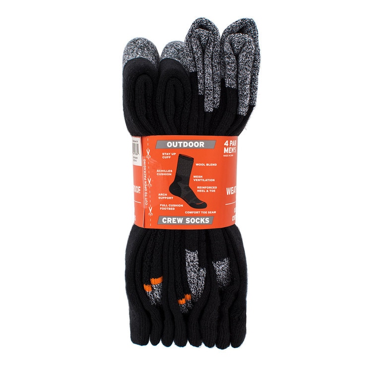 Weatherproof Vintage 男戶外襪4入組 黑 Costco 好市多線上購物