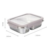 Fenger 可微波304不鏽鋼分隔保鮮盒 含蓋4件組 二隔1000毫升