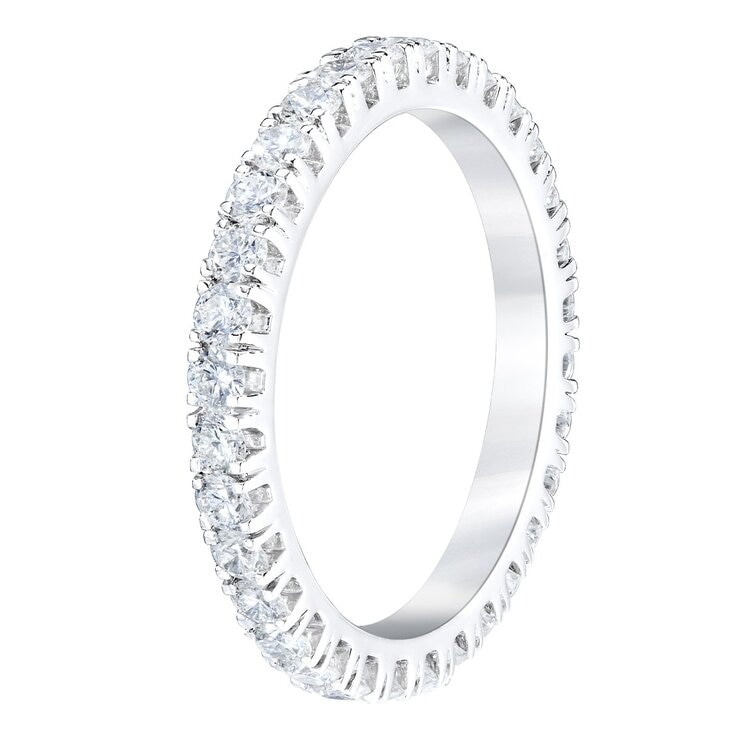 1.0克拉 14K白K金 圓形鑽石戒指 VS2/I