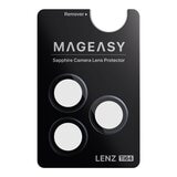MAGEASY Bright M 不發黃軍規磁吸透明殼 iPhone 17 Pro Max(午夜磁圈) + 鏡頭保護貼Lenz鈦合金(午夜鈦) + Vetro 9H 鋼化玻璃保護膜