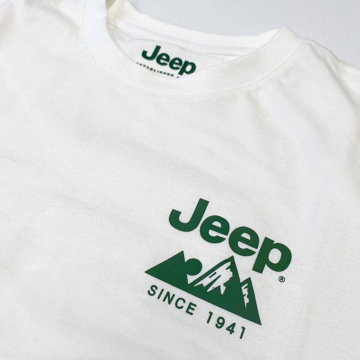 Jeep 男短袖純棉圖案T恤 白