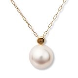 Tokyo Pearl 18K黃K金 7.0公釐 - 7.5公釐 Akoya 鑽石珍珠項鍊