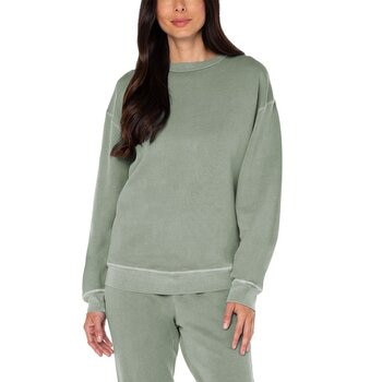 Well Worn 女純棉休閒長袖上衣 綠 S