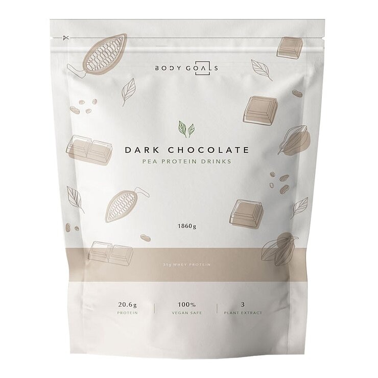 Body Goals Vegan Multi-Action Pea Protein Drinks Dark Chocolate 1.86 kg