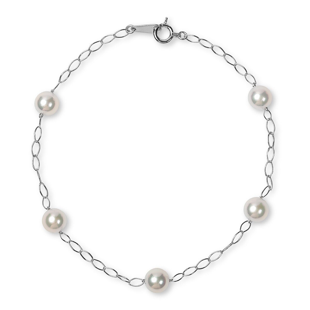 Tokyo Pearl 18K白K金 5.5公釐 - 6.0公釐 Akoya 珍珠手環