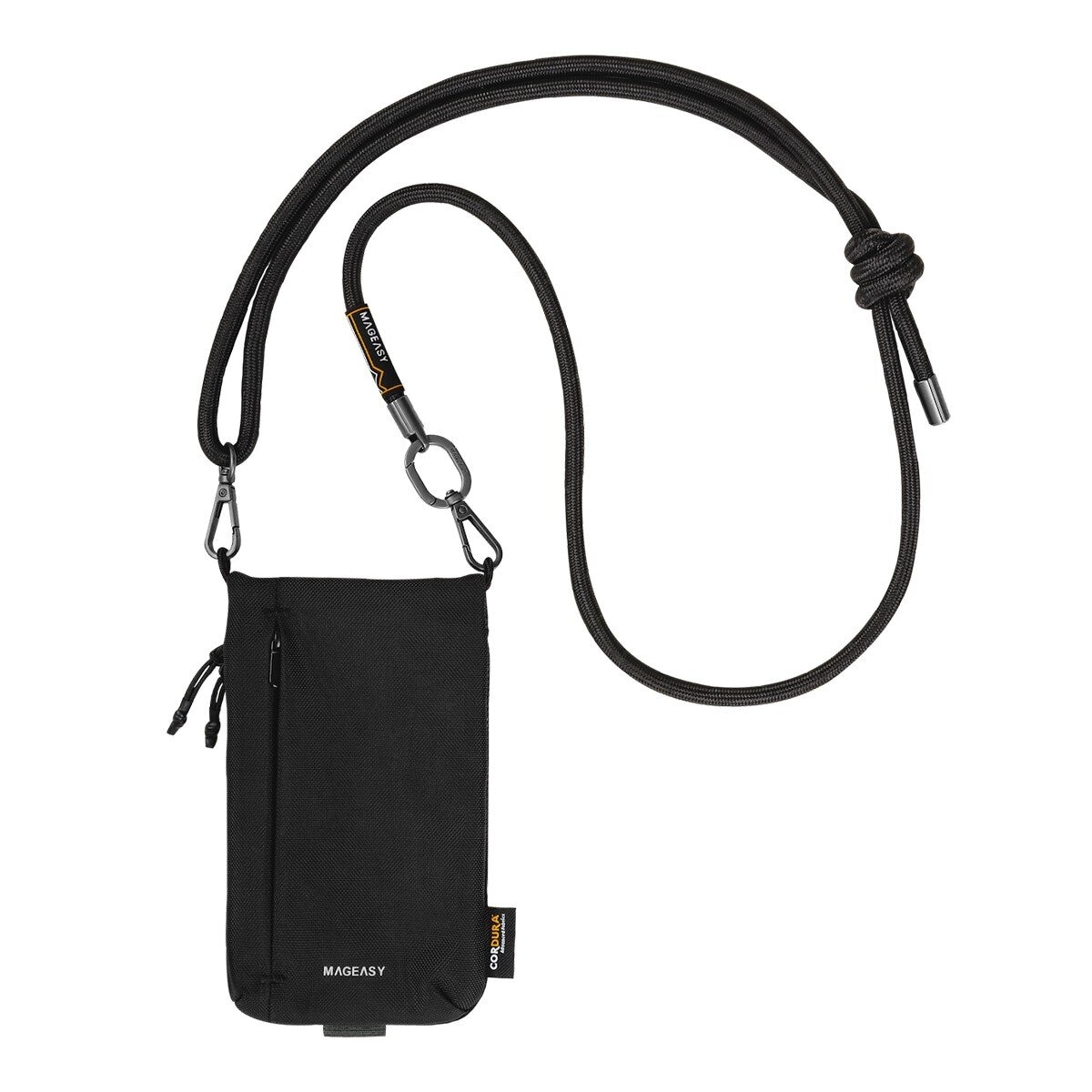 MAGEASY Phone Sacoche (Cordura) 手機掛繩隨行包 + 8.3mm掛繩 石墨黑+沉穩黑掛繩
