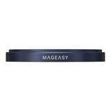 MAGEASY Bright M 不發黃軍規磁吸透明殼 iPhone 17 Pro Max(白磁圈) + 鏡頭保護貼Lenz(午夜) + Vetro 9H 鋼化玻璃保護膜