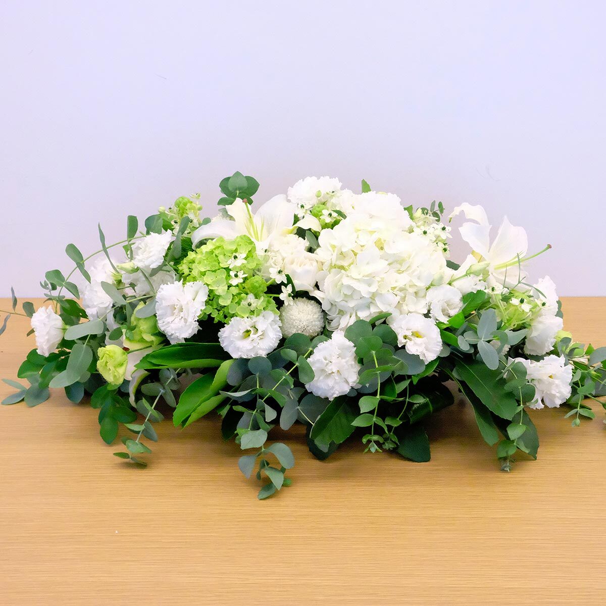 一禮莊園 白綠色長型桌花