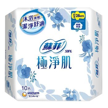 蘇菲極淨肌夜用衛生棉 28公分 10片 24包 蘇菲極淨肌夜用衛生棉 28公分 10片 24包