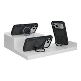 MAGEASY MagStand 360 M 磁吸旋轉支架防摔手機殼 iPhone 17 Pro Max(午夜) + 鏡頭保護貼Lenz 鈦合金(鈦白) + Vetro 9H 鋼化玻璃保護膜