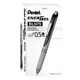 Pentel Energel 白桿極速鋼珠筆 0.5公釐 X 12支 黑