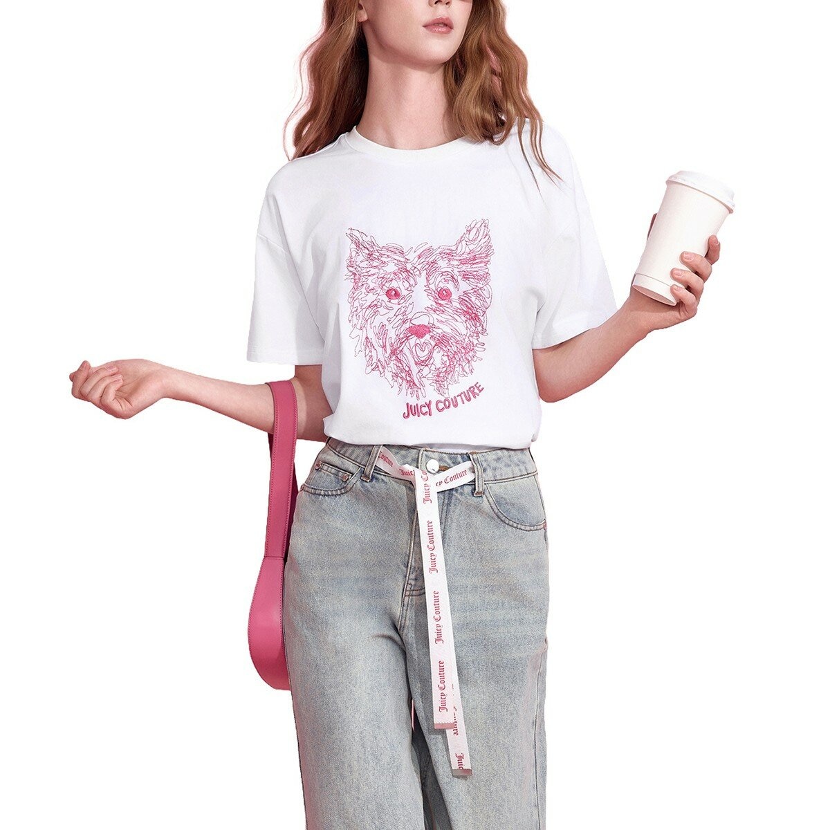 Juicy Couture 女刺繡短袖上衣 白