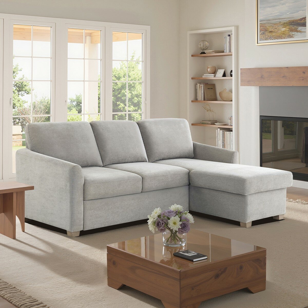 Coddle 布面多功能L型沙發床