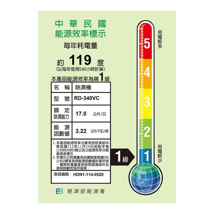 日立 17公升 超變頻清淨除濕機 RD-340VC