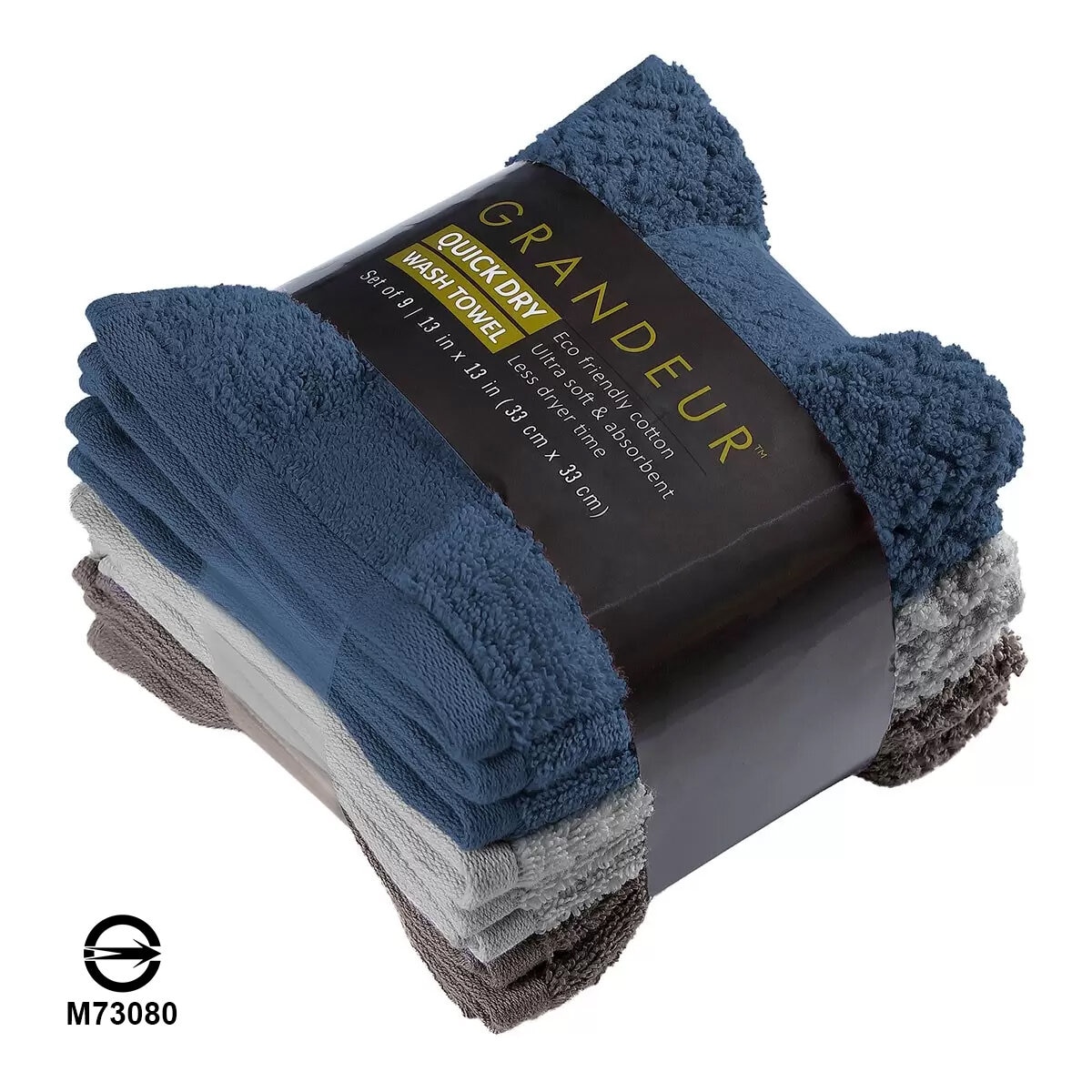 Grandeur 快乾方巾九入組 400GSM 33公分 X 33公分