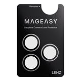 MAGEASY Odyssey Strap M 超軍規防摔掛繩手機殼 iPhone 17 Pro(皮革午夜/沉穩黑) + 鏡頭保護貼Lenz(白色) + Vetro 9H 鋼化玻璃保護膜