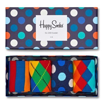 Happy Socks 彩色女襪四入組 藍色點點 Happy Socks 彩色女襪四入組 藍色點點