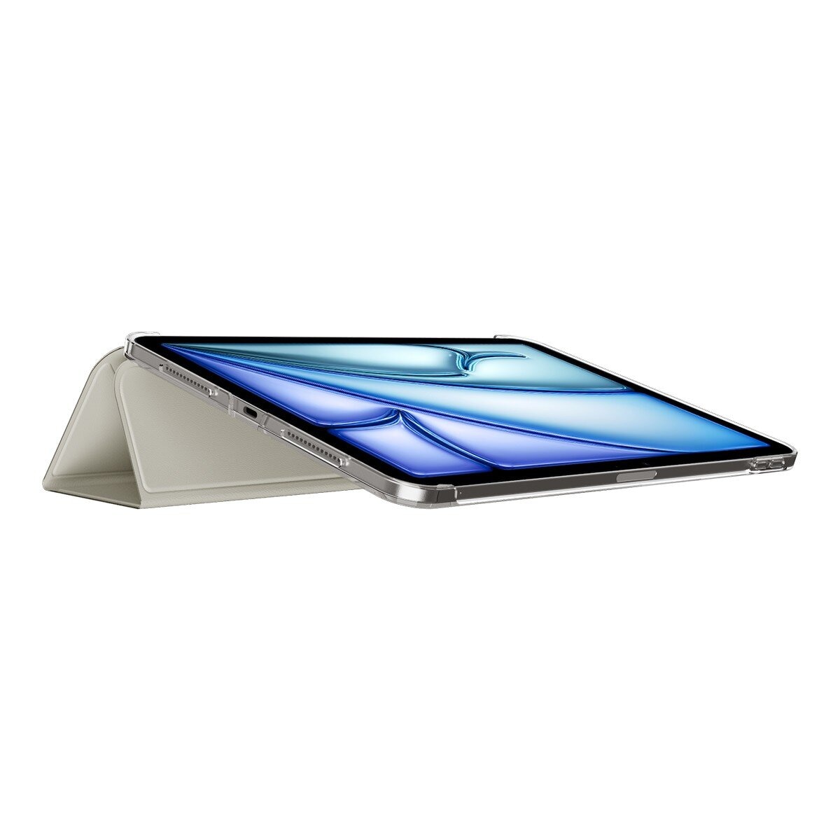 MAGEASY Facet 全方位支架透明背蓋保護套 適用於 2024 iPad Air 11吋 2025 M3 / 2024 M2 星光灰