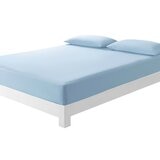 DON HOME 涼感素色雙人床包枕套 3件組 152公分 X 190公分 水藍