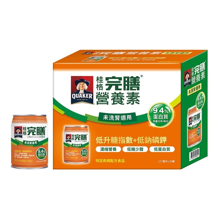 Quaker Complete Nutrition Food Pre-Dialysis Formula 237 ml X 28-Can