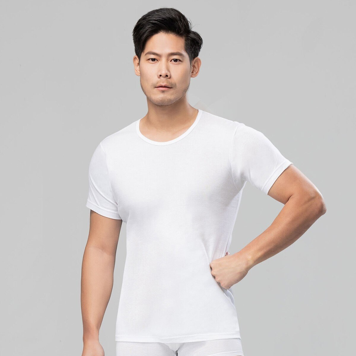三槍 宜而爽 肌淨棉系列 男短袖上衣 3入 白 M