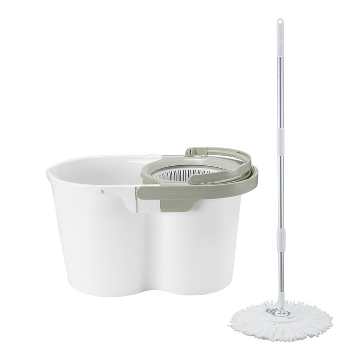 好神拖 手壓式洗脫雙效旋轉拖把組 附替換布盤 3入