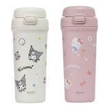 WOKY 沃廚 X 三麗鷗 All-P 輕芯鈦瓷雙飲保冷保溫瓶 500毫升 X 2件組 酷洛米 今天不理你 + Hello Kitty 櫻桃氣泡