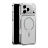 MAGEASY Bright M 不發黃軍規磁吸透明殼 iPhone 17 Pro Max(迷霧磁圈) + 鏡頭保護貼Lenz(午夜) + Vetro 9H 鋼化玻璃保護膜