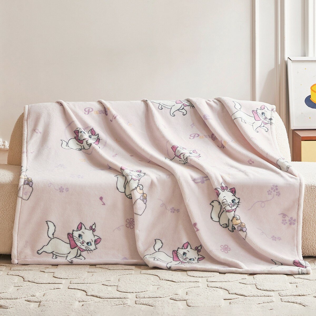 Disney 絨毛毯 150公分 X 180公分 瑪麗貓