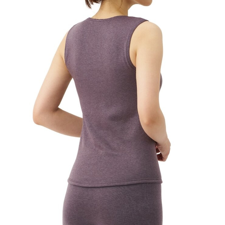 AS 神極衣 女刷毛無袖保暖內衣 紫色 M